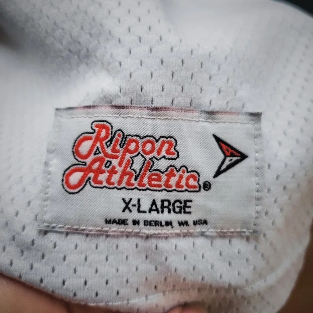 Ripon Athletic Football Jersey Vintage 80s White Orange Black‎ Number 22 USA XL